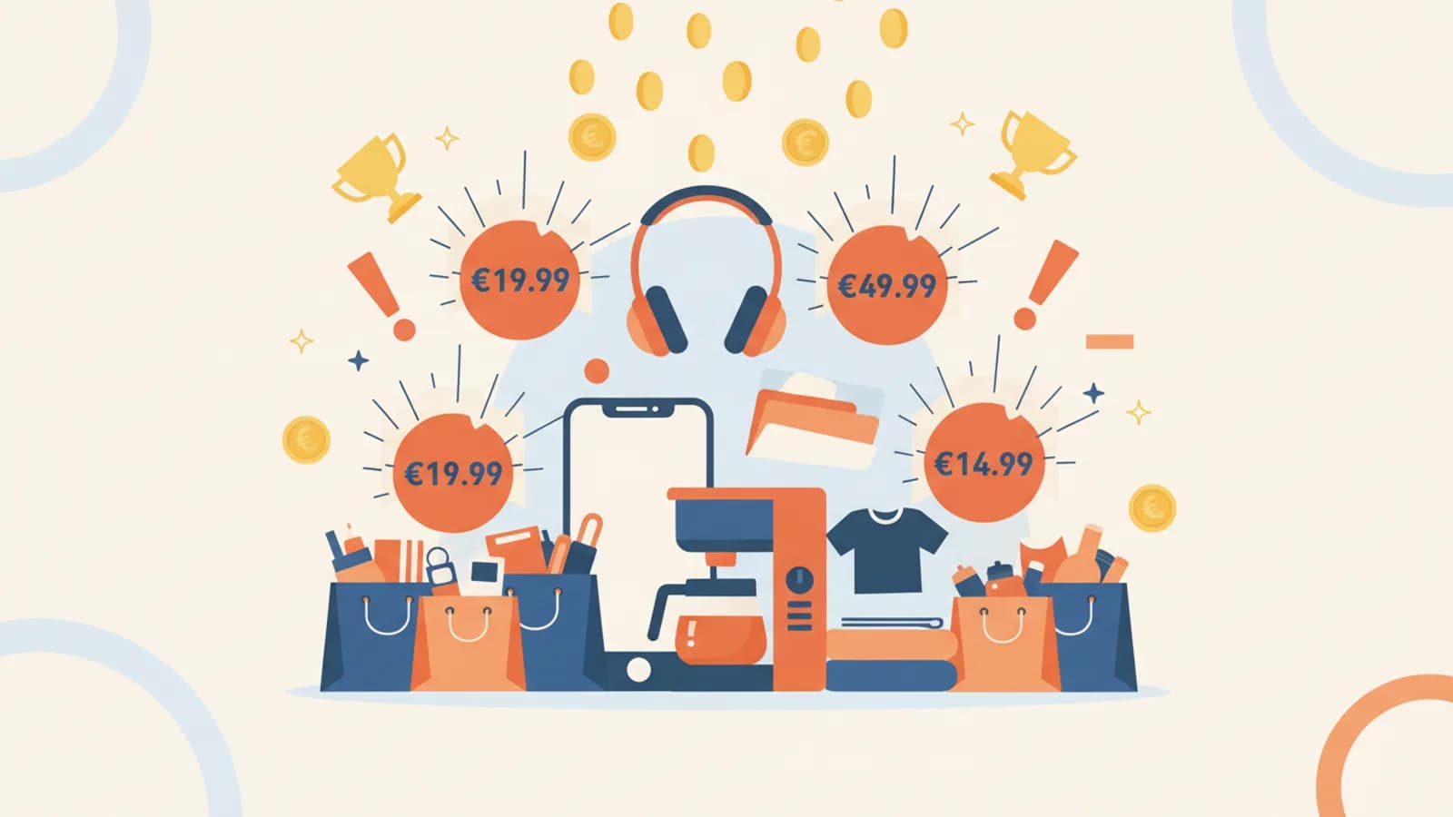 Étiquettes de prix avec des montants barre et des fleches de réduction spectaculaires